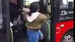 Group of people fight on London bus