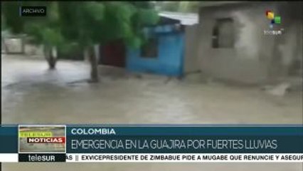 Fuertes lluvias causan el desborde de río en La Guajira colombiana