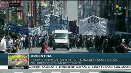 Télécharger la video: Sindicatos argentinos convocan marcha contra reforma laboral de Macri