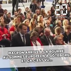 Macron arrive à la bourre au sommet européen à Göteborg, et ça s'est vu