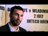 Wladimir Klitschko video: 'It'll be twelve very long rounds for Haye, and then I'll knock him out'