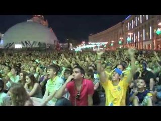 Incredible scenes in Kiev following Ukraine's victory over Sweden