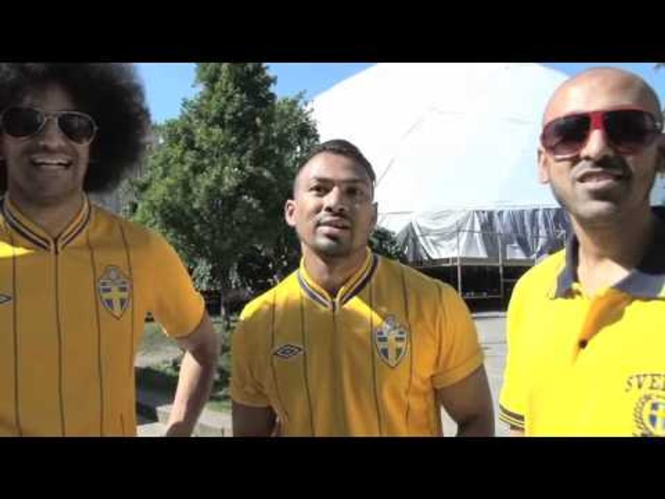 LOL! Swedish fans before and after the England game