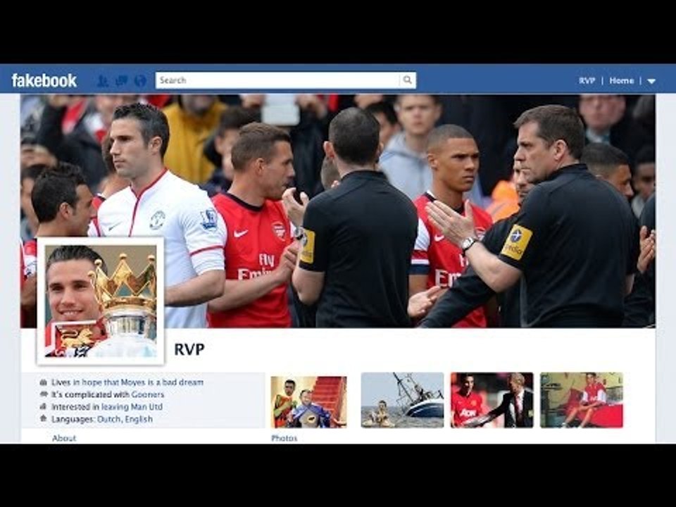 Robin Van Persie Tries To Force A Move Back To Arsenal On Fakebook