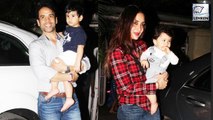 Kareena And Tusshar SPOTTED Partying With Their Kids Taimur And Lakshay
