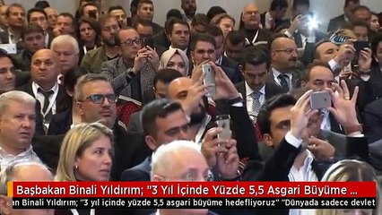 Başbakan Binali Yıldırım: "3 Yıl İçinde Yüzde 5,5 Asgari Büyüme Hedefliyoruz"