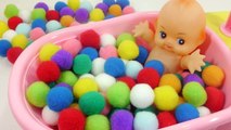 Learn Numbers Counting Colors Wad Of Cotton and Slime Baby Doll Bath Time Surprise Slime Toys