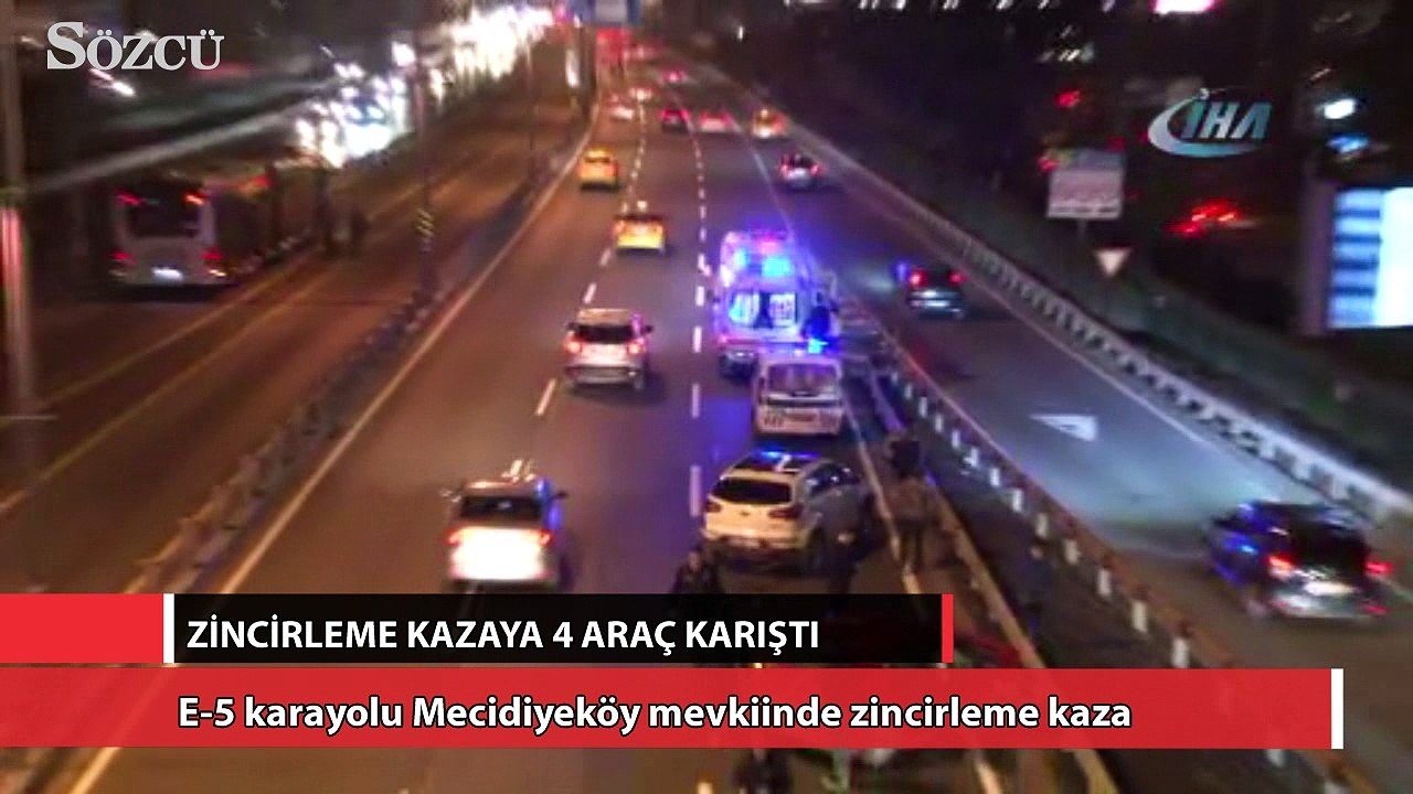 E-5 karayolu Mecidiyeköy mevkiinde zincirleme kaza