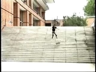 Skateboarding -Ali Boulala huge stairs
