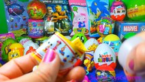 40 Surprise Eggs Unwrapping Kinder Surprise Spiderman Cars Spongebob Disney Pixar