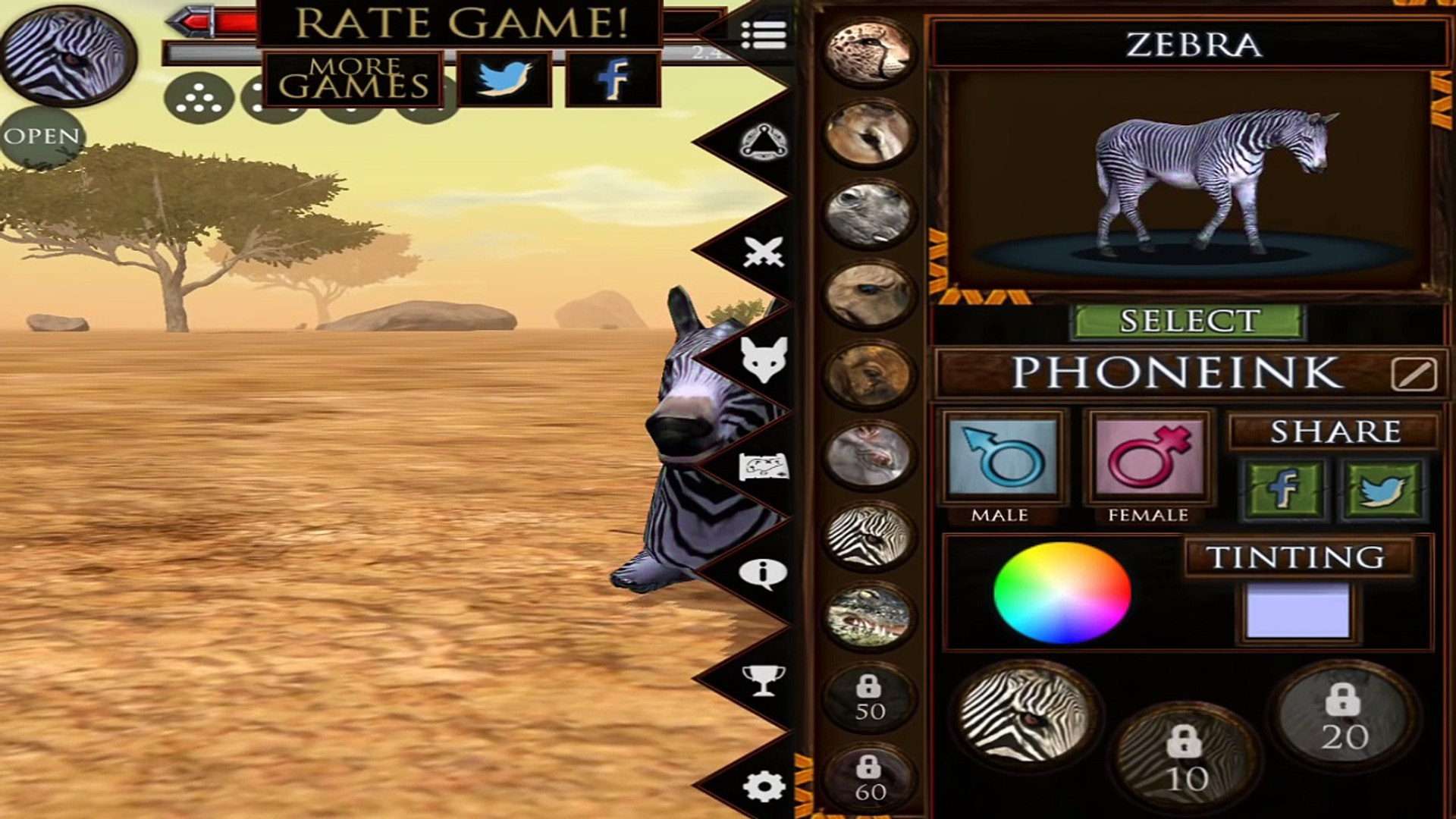 Ultimate Savanna Simulator - Zebra - Android/iOS - Gameplay Part 9