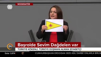 Alman meclisinde terör örgütü YPG'nin bayrağını açtı