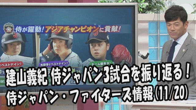 日本ハム 建山義紀 侍ジャパン3試合を振り返る！ 2017.11.20 侍ジャパン・日本ハムファイターズ情報 プロ野球