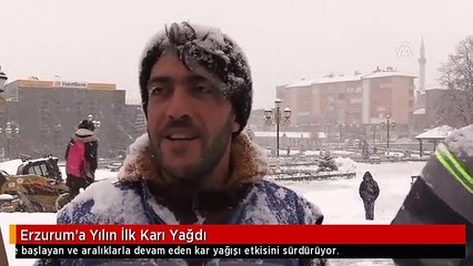 Erzurum'a Yılın İlk Karı Yağdı