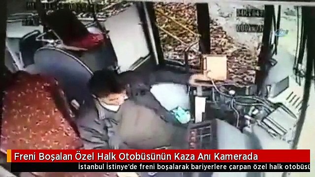 Freni Boşalan Özel Halk Otobüsünün Kaza Anı Kamerada