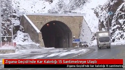 Zigana Geçidi'nde Kar Kalınlığı 15 Santimetreye Ulaştı