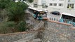 İstanbul'da Halk Otobüsü Okulun İstinat Duvarını Yıktı, Facia Kıl Payı Atlatıldı