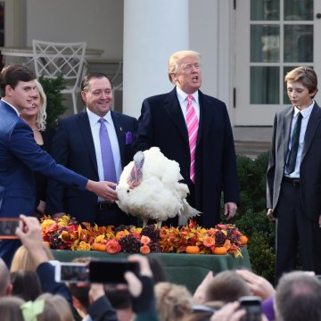 Donald Trump gracie sa première dinde et ne peut s'empêcher de titiller Obama