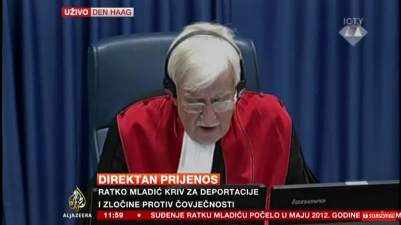 Izricanje presude zločincu Ratku Mladiću