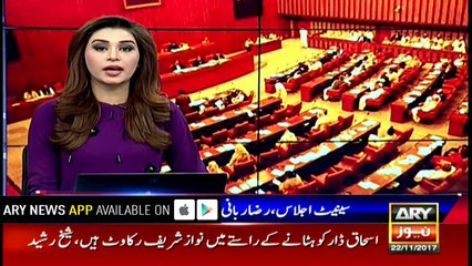 Heated discussion between Raza Rabbani and Hafiz Hamdullah in Senate