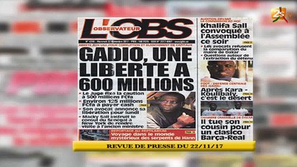 REVUE DE PRESSE DU 22 NOVEMBRE 2017