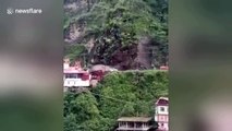 Massive landslide buries houses on India highway