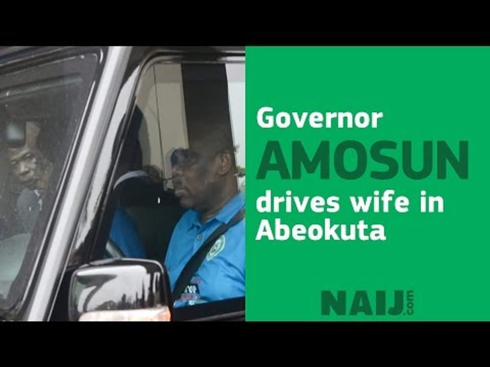 Governor Amosun drives wife in Abeokuta