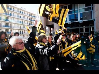 Can you help re-create this entrance? Wasps team bus arrives at 1.55pm on Saturday