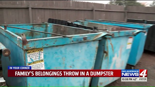 Oklahoma Family Returns Home to Find All of Their Belongings in Dumpsters
