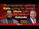 Photographer captures Raila voting for himself, Uhuru does the same in Gatundu