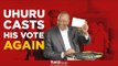 Uhuru Kenyatta casts his vote in Gatundu on election day