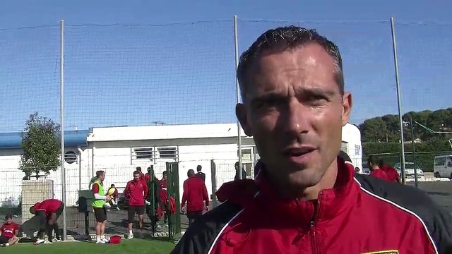 L'entraineur Martégal Jérôme Erceau avant la rencontre de coupe de France