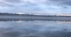 Fog Washes Over Seattle Area Lakes