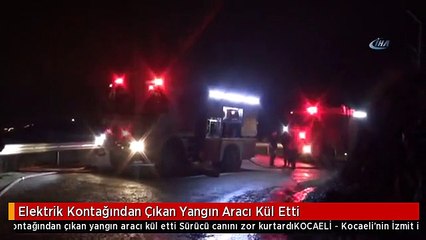 Elektrik Kontağından Çıkan Yangın Aracı Kül Etti