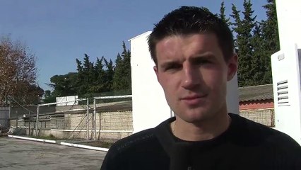 Le défenseur Martégal Boris Ponge aprés l'entraînement ce matin