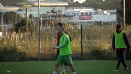 Idriss Ech Chergui cet après-midi à la Coudouliére avec les sang et or