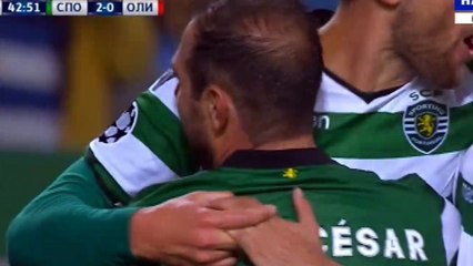Bruno Cesar Goal HD - Sporting 2 - 0 Olympiakos Piraeus - 22.11.2017