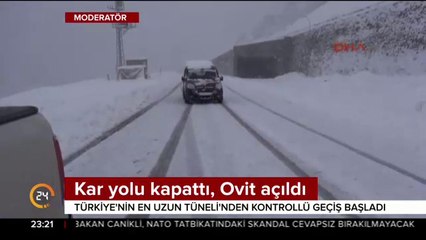 Kar yolu kapattı