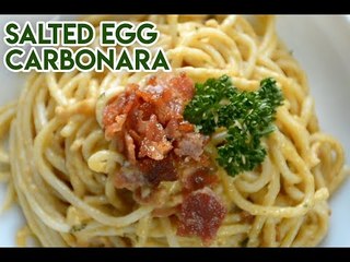 Creamy salted egg carbonara
