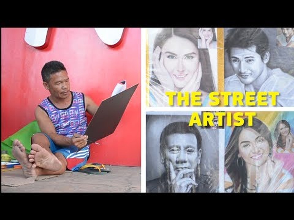 Humble street artist from Caloocan City draws portraits on the streets to make a living