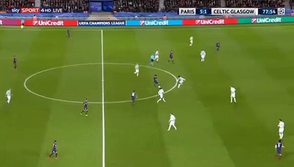 Deuxième but Cavani PSG 6-1 Celtic 22.11.2017