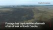 Dramatic drone footage shows US oil leak-BBC News