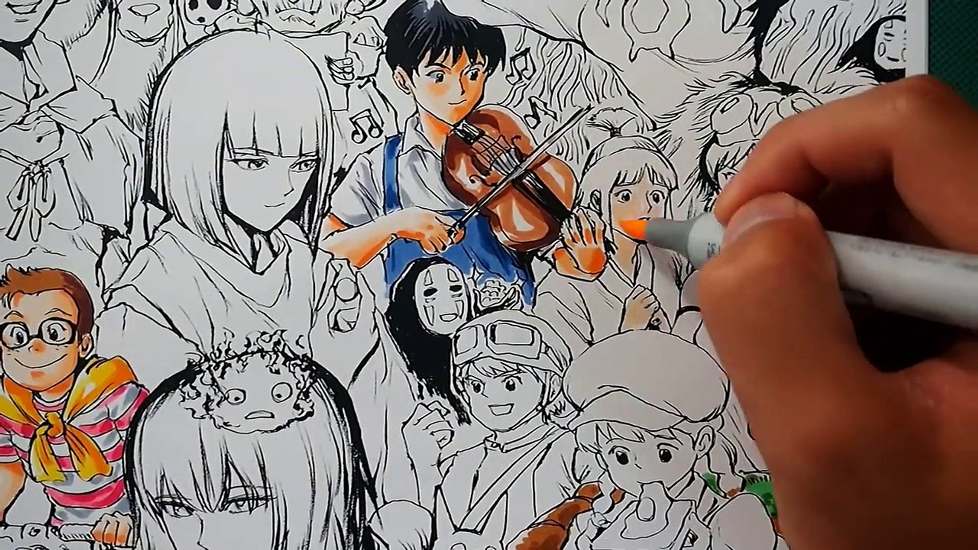 ジブリ 最強人気キャラ 43人 描いてみた結果 Drawing Ghibli Characters Video Dailymotion