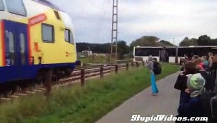 German Train Hits Bus