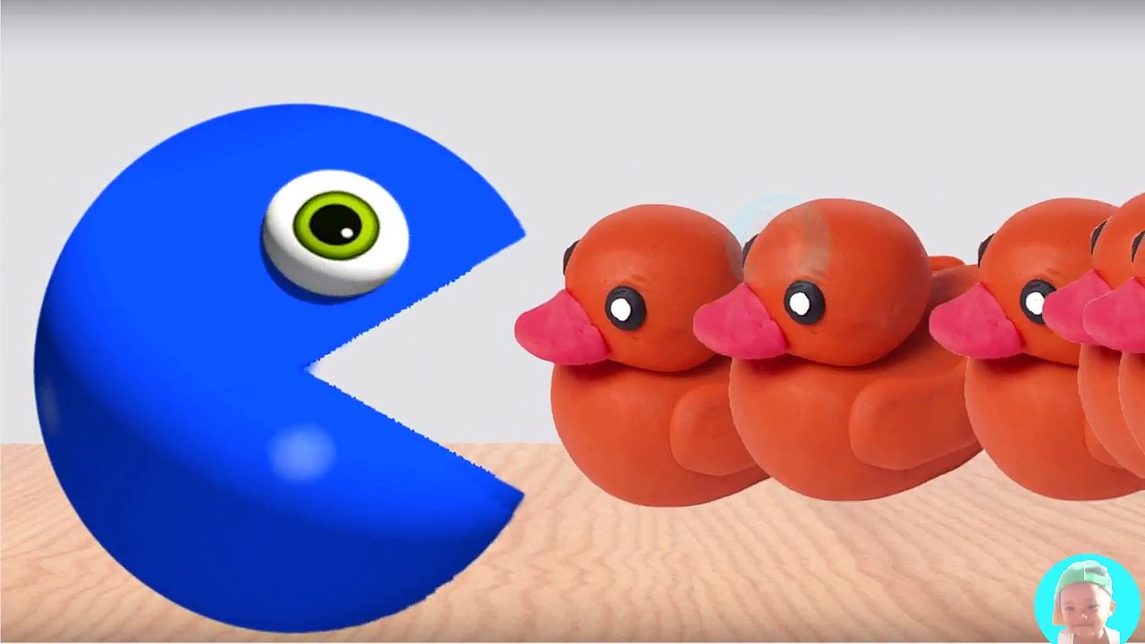 Learn Colors With 3D Duck Play Doh Surprise And Pacman toilet poop colors for kids, Toddlers, Babies