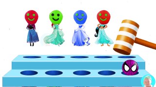 Learn Colors with Disney Princess Anna Elsa Cinderalla Dress Finger Family Nursery Rhymes