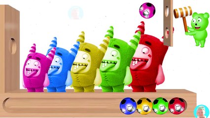 Oddbods Cartoon WOODEN FACE HAMMER XYLOPHONE Learn Colors with Oddbod Character For Children