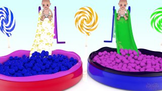 Colors for Kids Toddlers Children to Learn with Pool Babies - 3D Ball-pit Show