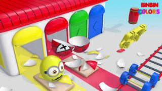 Learn Colors with Surprise Eggs Superheroes Hammer Garage for Children Toddlers - BinBin COLORS