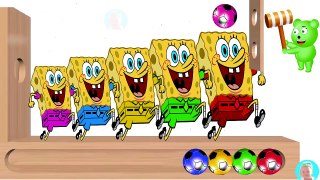 Spongebob Squarepants Movie Wooden Face Hammer Xylophone Colours for Kids to Learn Learning Videos